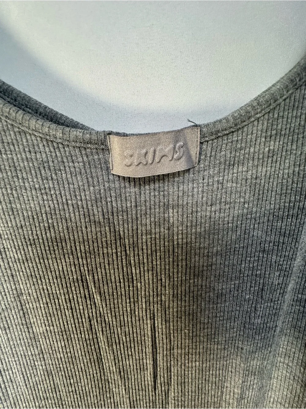 SKIMS Grey Ribbed Spaghetti-Strap Maxi Dress - Picture 4 of 5
